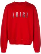 Amiri Contrast Logo Sweatshirt - Red