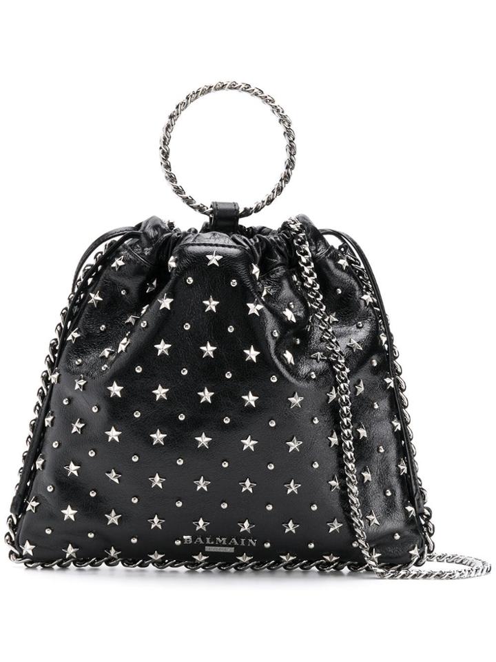 Balmain Blink Studded Bucket Bag - Black