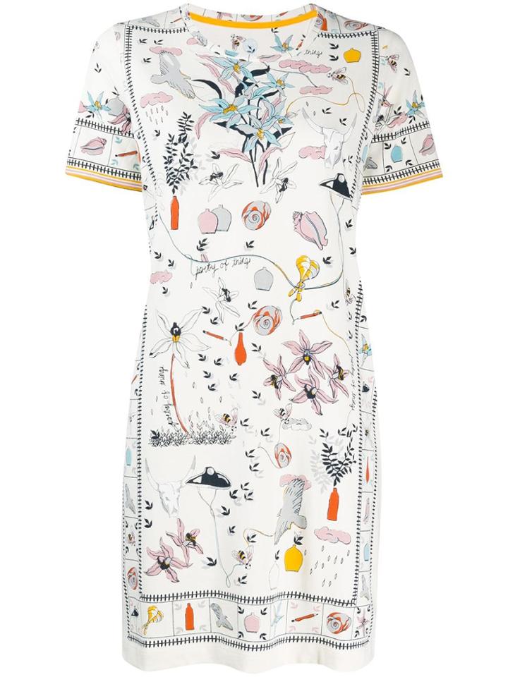 Tory Burch Printed T-shirt Dress - White