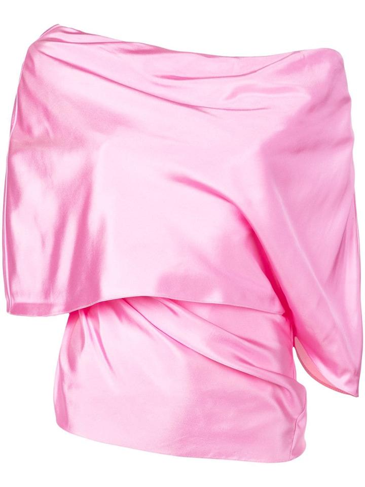 Rosie Assoulin Slash Neck Folded Blouse - Pink