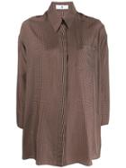 Asai Check Print Shirt - Brown