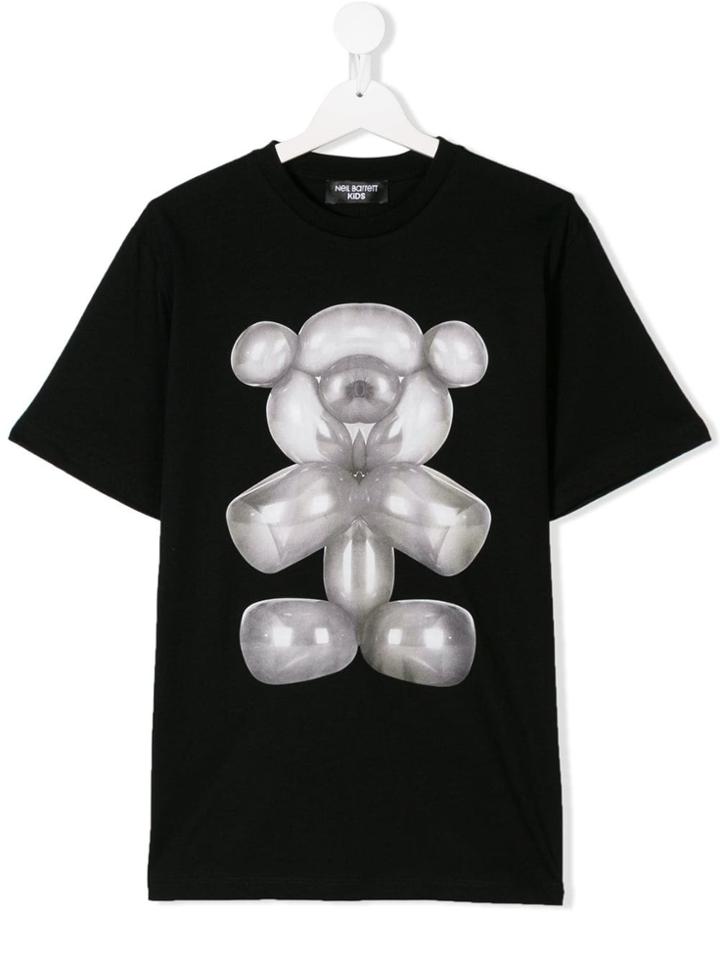 Neil Barrett Kids Teen Teddy Bear Print T-shirt - Black