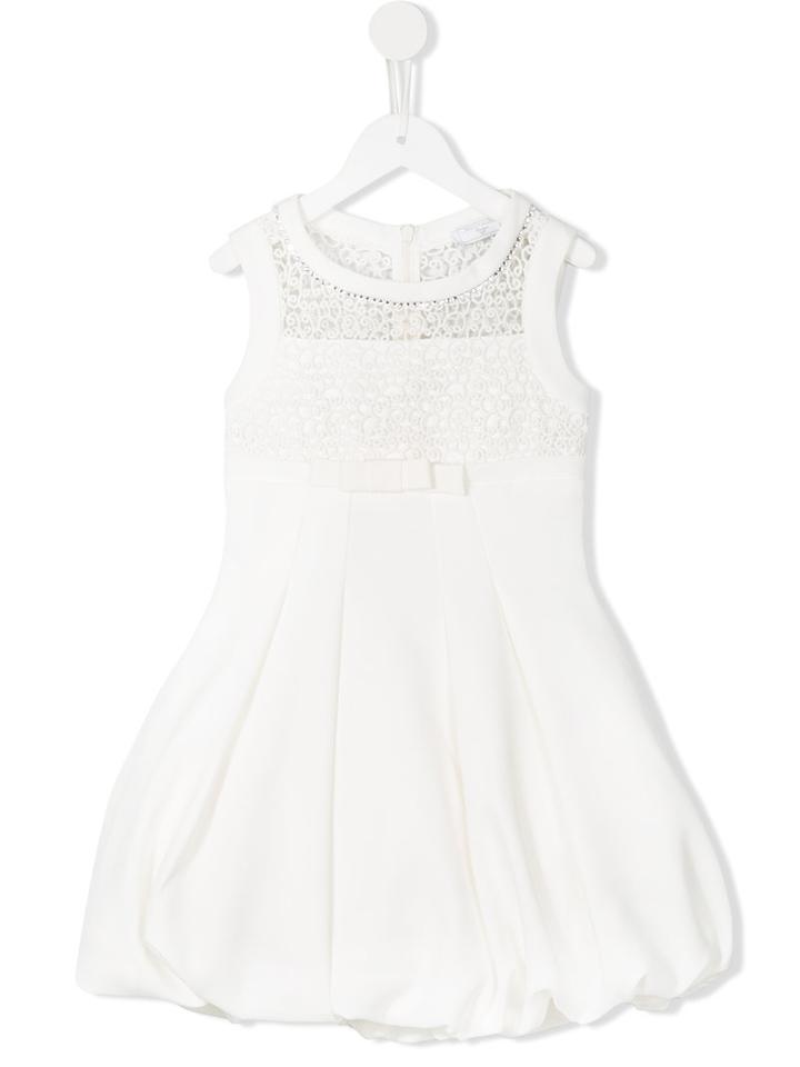 Monnalisa Embroidered Panel Dress, Size: 8 Yrs, White
