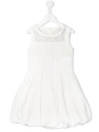 Monnalisa Embroidered Panel Dress, Size: 8 Yrs, White
