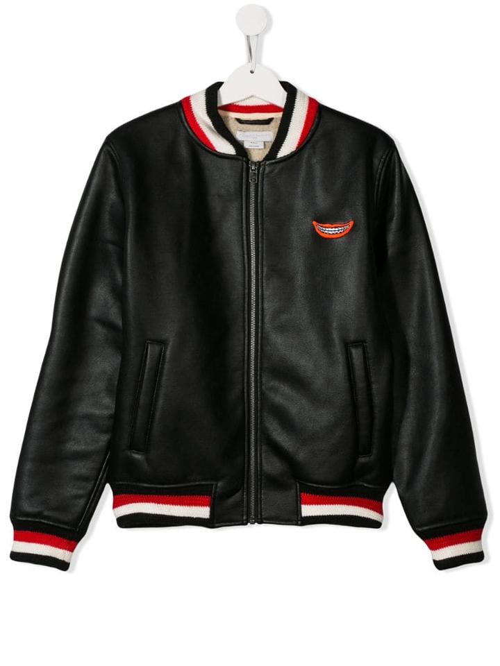 Stella Mccartney Kids Teen Smile Bomber Jacket - Black