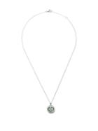 De Beers 18kt White Gold Enchanted Lotus Jade Medal Diamond Necklace