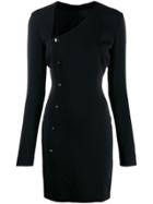 Philipp Plein Buttoned Mini Dress - Black