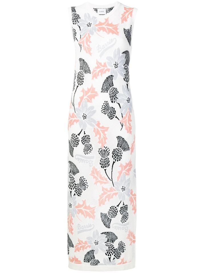 Barrie Floral Embroidered Knitted Dress - Neutrals