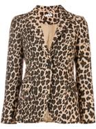 P.a.r.o.s.h. Leopard Print Fitted Blazer - Nude & Neutrals