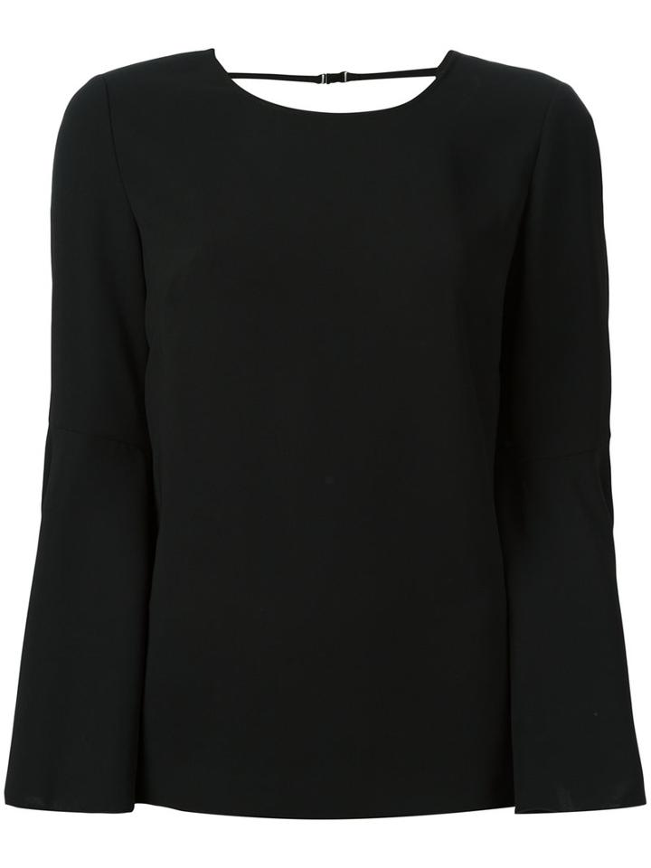 Elizabeth And James Open Back Blouse, Women's, Size: 6, Black, Polyester