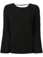 Elizabeth And James Open Back Blouse, Women's, Size: 6, Black, Polyester