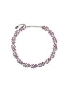 Christian Dior Vintage Floral Embellished Necklace - Pink & Purple
