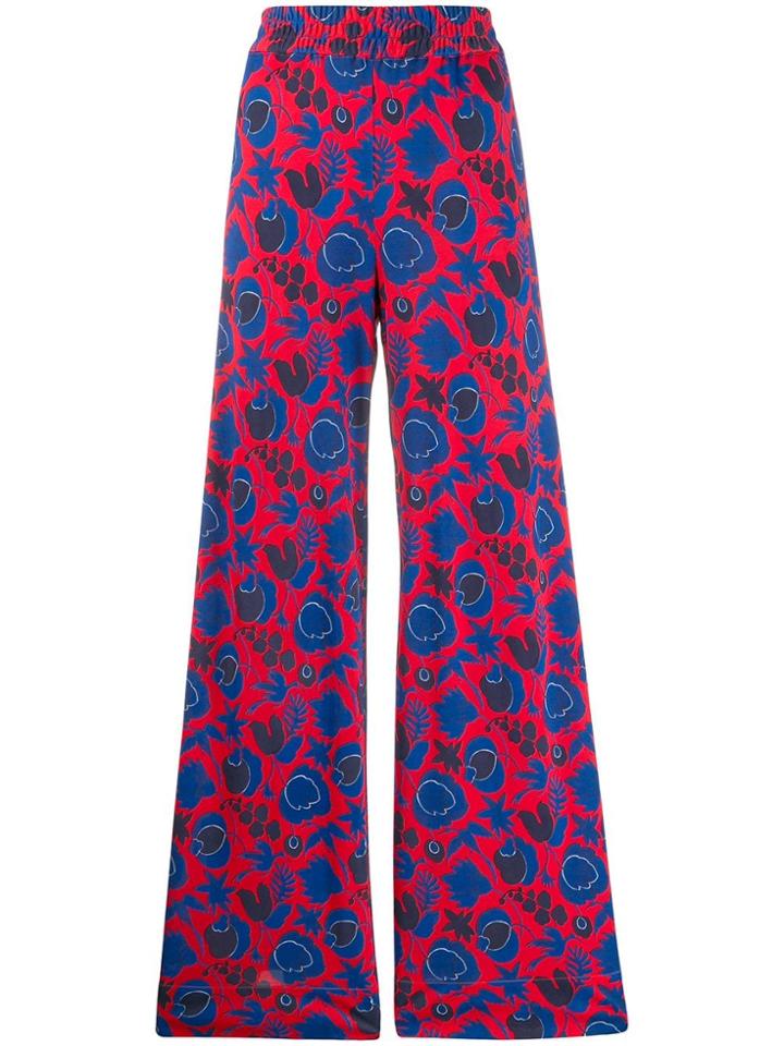 La Doublej Printed Palazzo Pants - Red