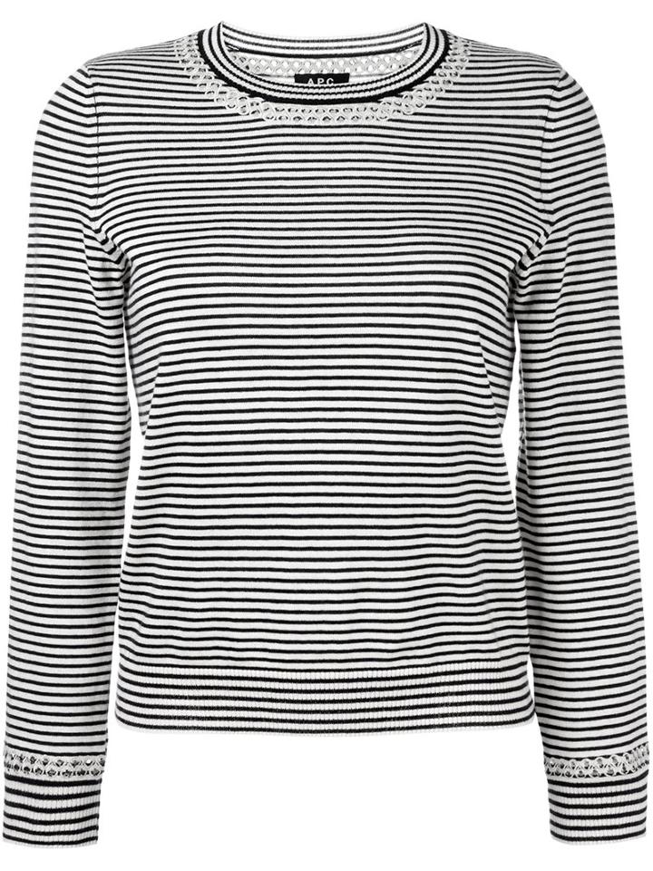 A.p.c. Striped Jumper, Women's, Size: Medium, Nude/neutrals, Cotton/cashmere