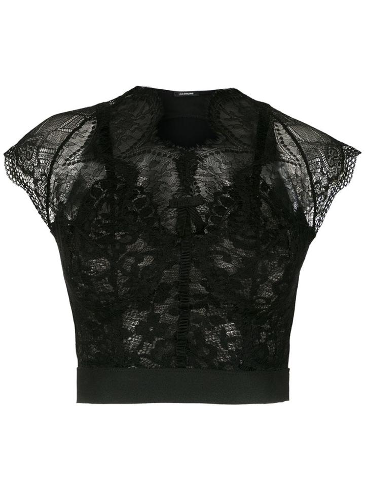 À La Garçonne Coração Lace Top - Black