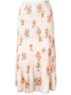 Nicholas Floral Midi Skirt - Orange