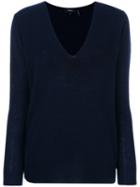 Theory - V-neck Jumper - Women - Cashmere - S, Blue, Cashmere