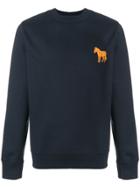 Ps By Paul Smith Zebra Embroidered Sweatshirt - Blue