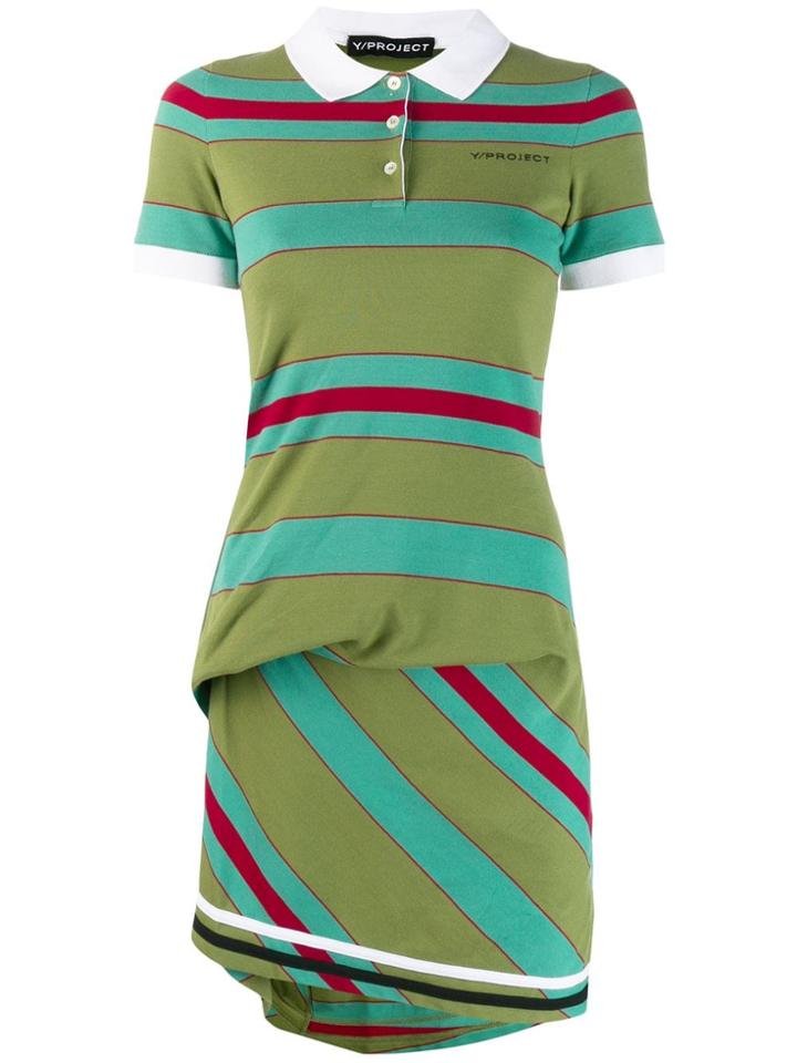 Y/project Striped Tennis Dress - Green