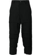 Comme Des Garçons Homme Plus Layered Cropped Trousers, Men's, Size: Large, Black, Wool