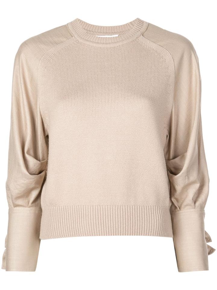 Adeam Bow Detail Sweater - Neutrals