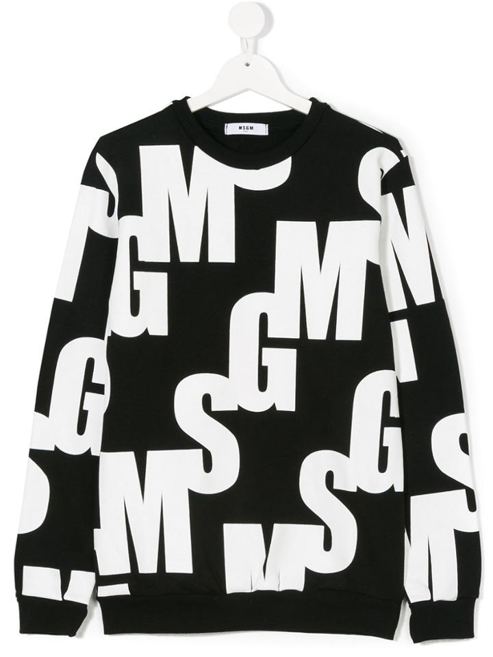 Msgm Kids Teen Logo Sweatshirt - Black