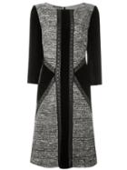 Alberta Ferretti Tweed Panel Dress, Women's, Size: 44, Black, Silk/cotton/polyamide/other Fibers