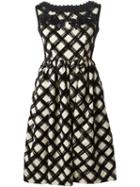 Antonio Marras Embellished Brush Stroke Print Dress, Women's, Size: 42, Black, Polyester/polyamide/spandex/elastane/cotton