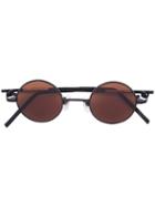 Taichi Murakami - Round Frame Sunglasses - Men - Sterling Silver/metal - One Size, Black, Sterling Silver/metal