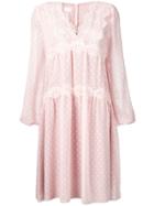 Giamba Scalloped V-neck Dress - Pink & Purple