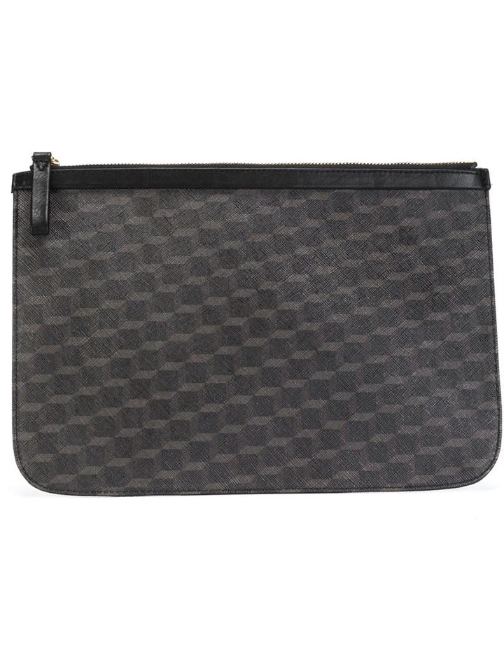 Pierre Hardy 'canvas Cube' Pouch, Men's, Black, Calf Leather