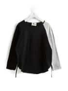Lost And Found Kids - Contrast Sleeve Top - Kids - Cotton - 2 Yrs, Black