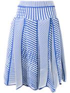 Issey Miyake Men - Pleated Cloqué Skirt - Women - Polyester - 2, Blue, Polyester