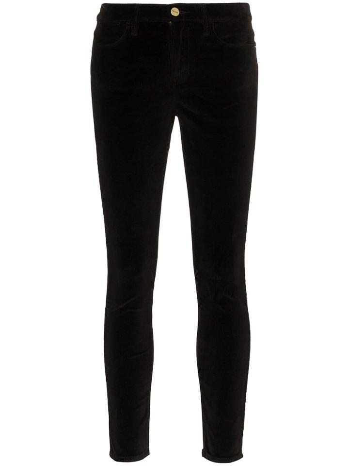 Frame Denim Skinny Velvet Trousers - Black