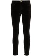 Frame Denim Skinny Velvet Trousers - Black