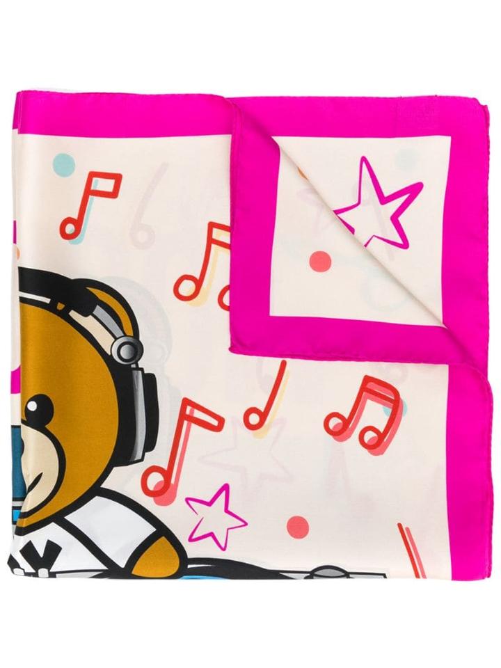 Moschino Dj Teddy Logo Scarf - Pink