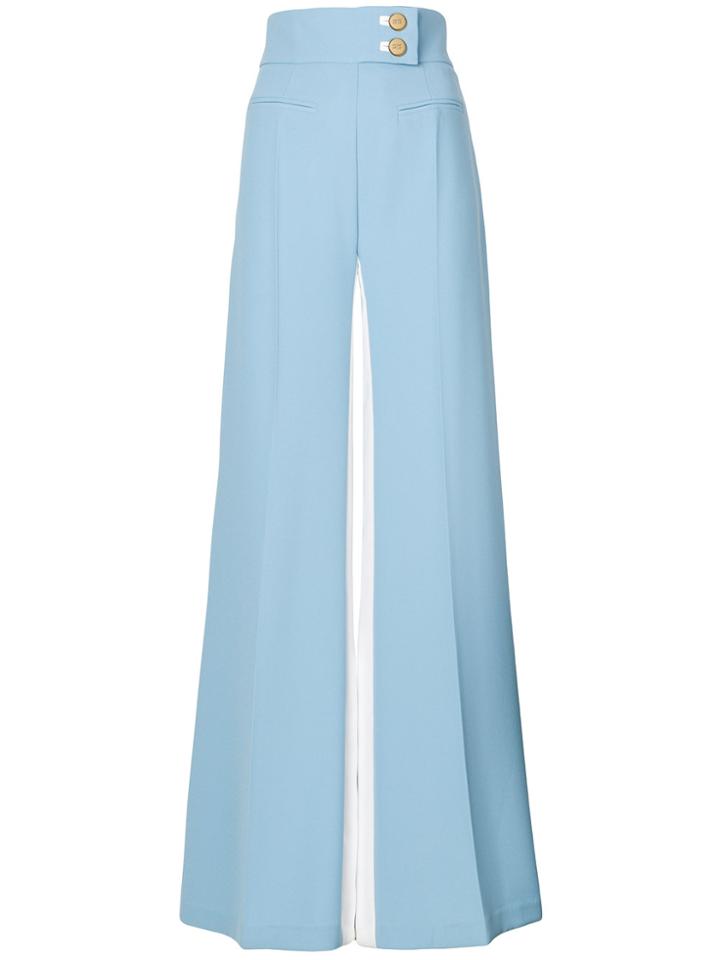 Elisabetta Franchi Bicolour Palazzo Pants - Blue