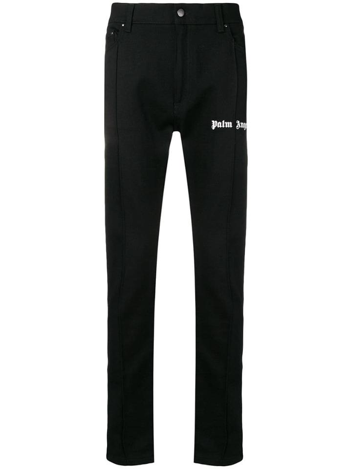 Palm Angels Logo Print Jeans - Black