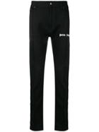 Palm Angels Logo Print Jeans - Black
