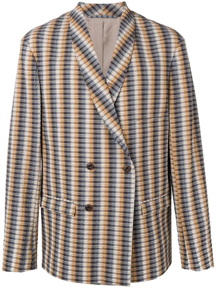 Lemaire Striped Seersucker Blazer - Blue