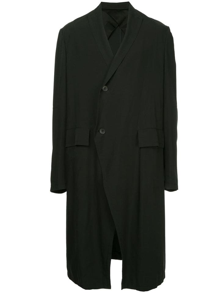 Julius Off Centre Fastening Coat - Black
