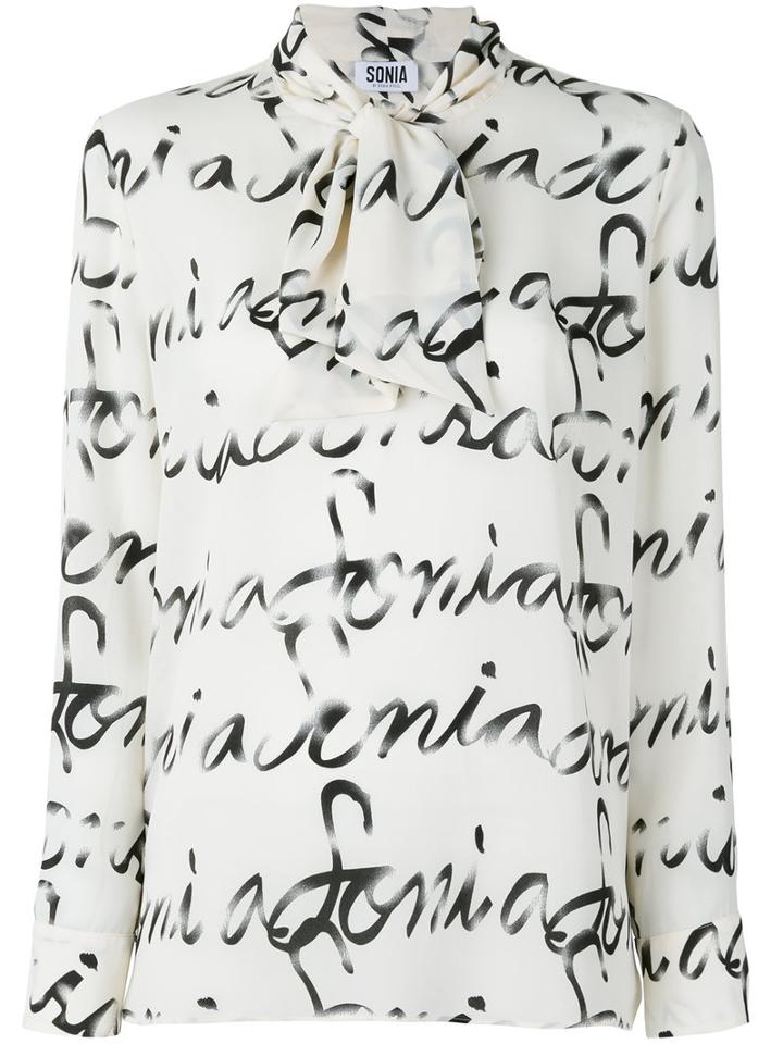 Sonia By Sonia Rykiel Printed Blouse, Women's, Size: 42, White, Polyester