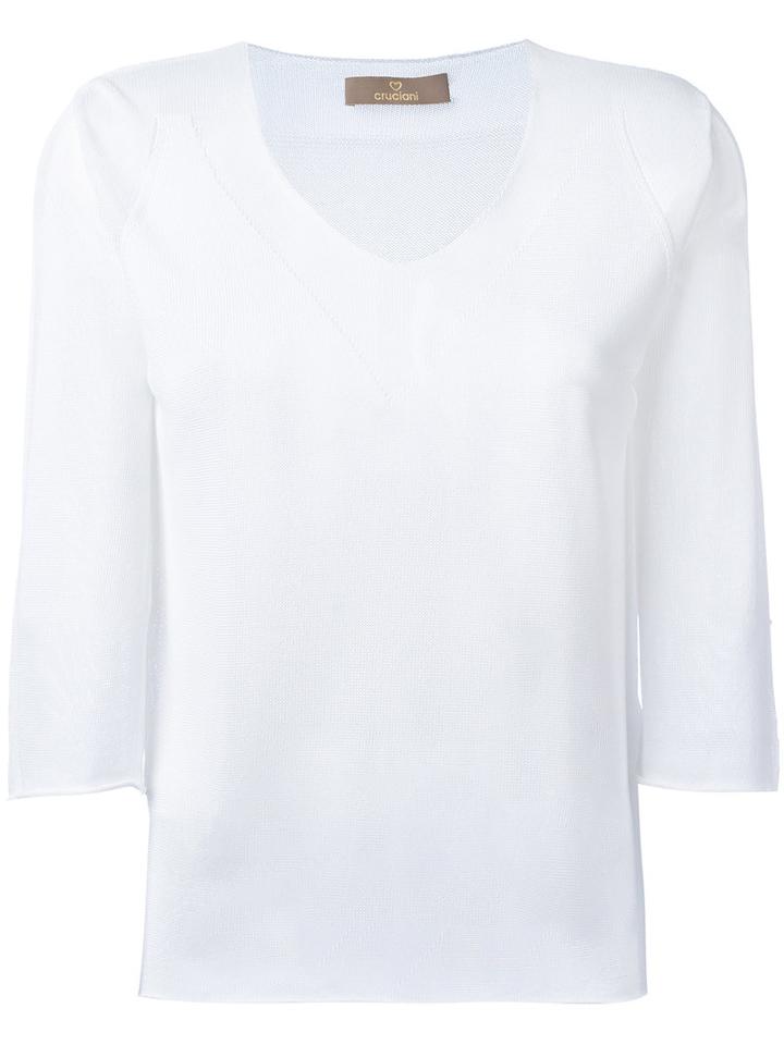 Cruciani - Sheer Blouse - Women - Viscose - 42, White, Viscose