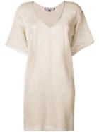 Fisico Knitted Shift Dress - Gold