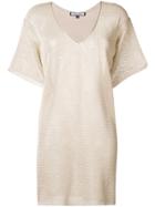 Fisico Knitted Shift Dress - Gold