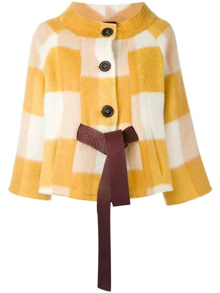 Roberto Collina Short Single Breasted Coat, Women's, Size: Small, Nude/neutrals, Viscose/wool/nylon/polyester