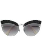 Miu Miu Eyewear Runaway Show Glitter Sunglasses - Black