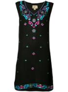Nicole Miller Embroidered Shift Dress, Women's, Size: Xs, Black, Viscose