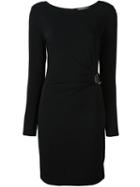 Michael Michael Kors Plaque Detail Fitted Dress, Women's, Size: Xs, Black, Polyester/spandex/elastane