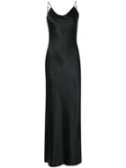 Theperfext Spaghetti Strap Evening Dress - Black